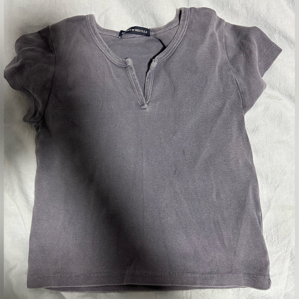 Light blue/grey Brandy Melville cropped t shirt